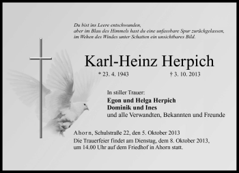 Traueranzeige von Karl-Heinz Herpich von Neue Presse Coburg