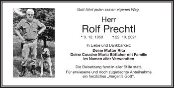 Traueranzeige von Rolf Prechtl von Frankenpost