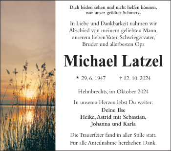 Traueranzeige von Michael Latzel von Frankenpost