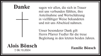 Traueranzeige von Alois Bönsch von Frankenpost