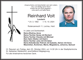 Traueranzeige von Reinhard Voit von Frankenpost