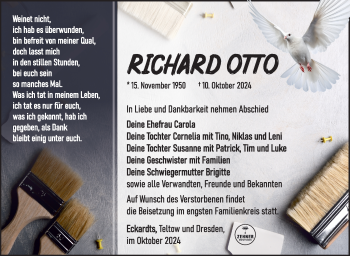 Traueranzeige von Richard Otto von Südthüringer Presse