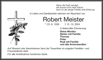 Traueranzeige von Robert Meister von Frankenpost