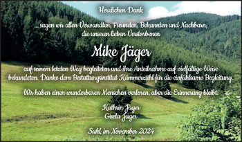 Traueranzeige von Mike Jäger von Südthüringer Presse