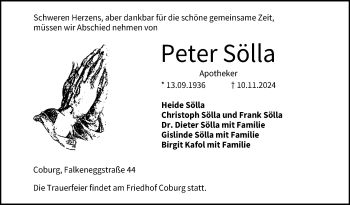 Traueranzeige von Peter Sölla von Neue Presse Coburg