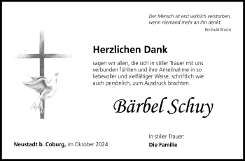 Traueranzeige von Bärbel Schuy von Neue Presse Coburg