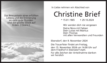 Traueranzeige von Christine Brief von Neue Presse Coburg