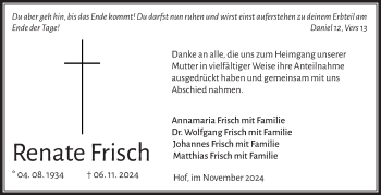 Traueranzeige von Renate Frisch von Frankenpost