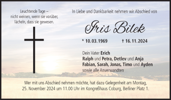 Traueranzeige von Iris Bilek von Neue Presse Coburg