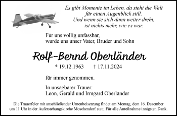 Traueranzeige von Ralf-Bernd Oberländer von Frankenpost