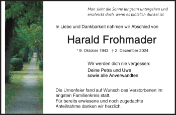 Traueranzeige von Harald Frohmader von Frankenpost