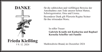 Traueranzeige von Frieda Kießling von Frankenpost