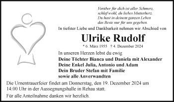 Traueranzeige von Ulrike Rudolf von Frankenpost