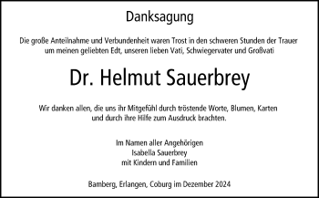 Traueranzeige von Helmut Sauerbrey von Neue Presse Coburg