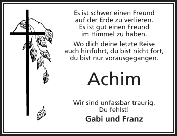 Traueranzeige von Achim  von Frankenpost