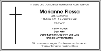 Traueranzeige von Marianne Flessa von Frankenpost