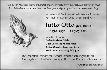 Traueranzeige von Jutta Otto von Südthüringer Presse
