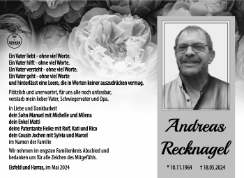 Traueranzeige von Andreas Recknagel von Südthüringer Presse