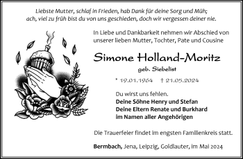 Traueranzeige von Simone Holland-Moritz von Südthüringer Presse
