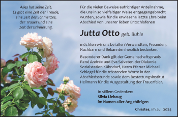 Traueranzeige von Jutta Otto von Südthüringer Presse