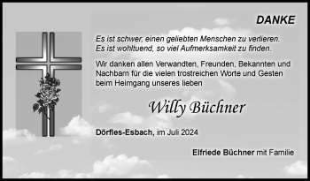 Traueranzeige von Willy Büchner von Neue Presse Coburg