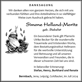 Traueranzeige von Simone Holland-Moritz von Südthüringer Presse