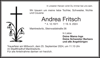 Traueranzeige von Andrea Fritsch von Frankenpost