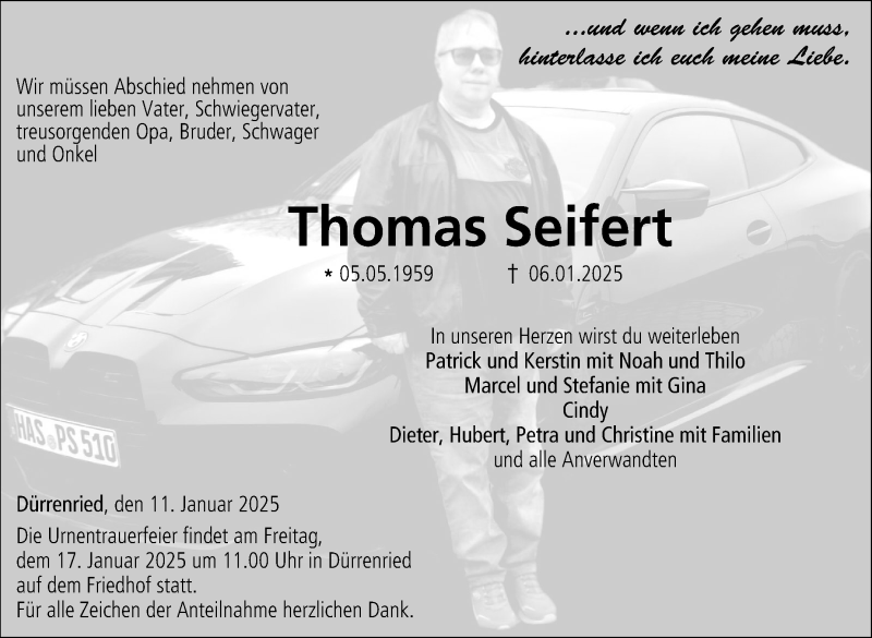  Traueranzeige für Thomas Seifert vom 11.01.2025 aus Neue Presse Coburg